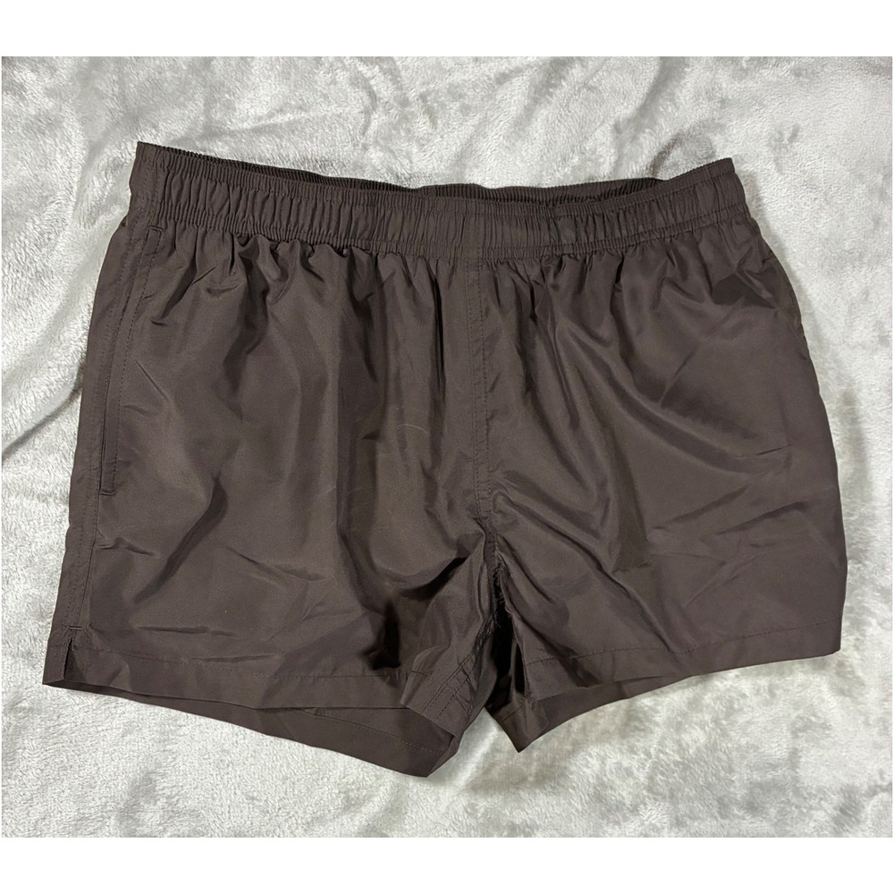 Ron Dorff Mens Swim Shorts Dark Brown Elastic Waist Mesh Lining Size S